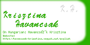 krisztina havancsak business card